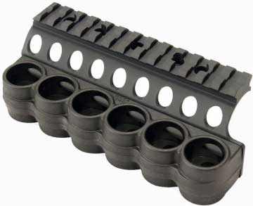 Mesa Tactical Polymer Shell Carrier and Rail for Benelli M4 (6-Shell, 12-GA, 5½ in)