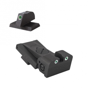 Kensight - Bomar (BMCS) - Rounded Blade Tritium w/ Arctic White Outlines, Adjustable Target 1911 Rea