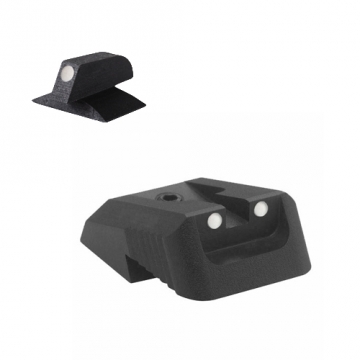 Kensight - Springfield - White Dot Rear, Recessed Blade (860-606) w/ 0.200" Tall White Dot contoured