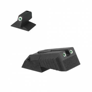 Kensight - Springfield - Tritium Rear, Serrated Blade (860-629) w/ 0.200" Tall Tritium contoured Bas