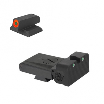 Kensight - Springfield - Tritium Rear, Rounded Blade (860-253) w/ 0.180" Tall Lumi Orange Tritium Fr