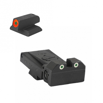 Kensight - Springfield - Adjustable Tritium Dot Rear (860-255) w/ 0.180" Tall Lumi Orange Tritium Fr