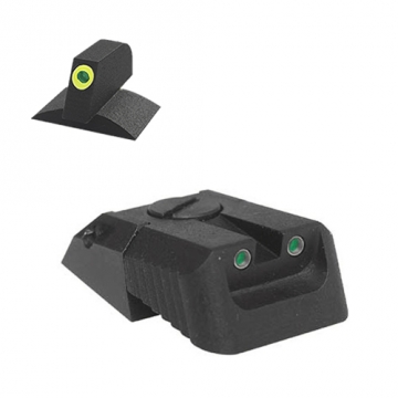 Kensight - (DAS) Adjustable Tritium Rear Sight, Recessed Blade (860-626) w/ 0.200" Tall Lumi Green T