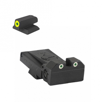 Kensight - Springfield - Adjustable Tritium Dot Rear (860-255) w/ 0.180" Tall Lumi Green Tritium Fro