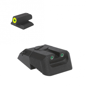 Kensight - Springfield - Tritium Rear, Recessed Blade (860-626) w/ 0.180" Tall Lumi Green Tritium Fr