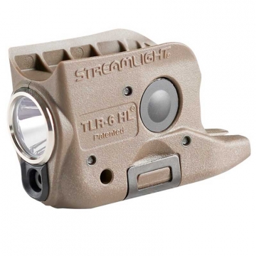 Streamlight TLR-6 HL Glock 42, 43 & 48 Non Railed Weapon Light with Red Laser - Flat Dark Earth