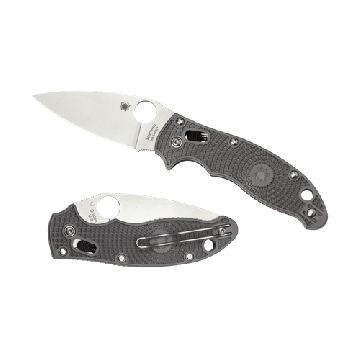 Spyderco Manix 2 Lightweight Folding Knife 3.37" Maxamet Satin Plain Blade, Gray FRCP Handles