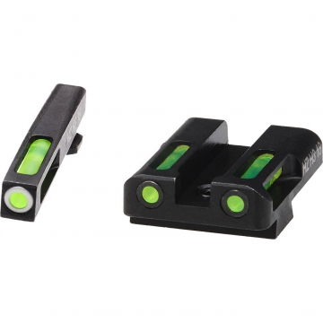 Hiviz Litewave H3 Handgun Sight Glock 45/10mm Green Litepipes White Front Ring