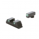 Ameriglo Classic Tritium Sight for Walther PDP - Green & White FRONT, Green & White REAR