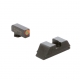 Ameriglo Protector Sight Set for Walther PDP - Green & Orange FRONT / Black Serrated REAR