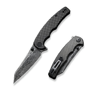 CIVIVI Knives CIVIVI P87 Folder Flipper Knife Carbon Fiber & G10 Handle (2.90" Damascus Blade) C210