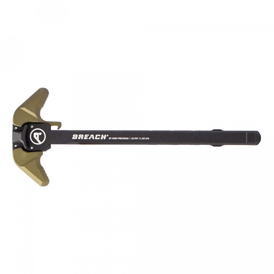 Aero AR15 BREACH Ambidextrous Charging Handle w/ Large Lever - Black/OD Green