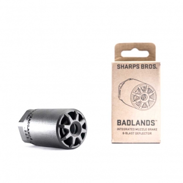 Sharps Bros Badlands – Integrated Muzzle Brake & Blast Deflector (1/2"-28 Thread)