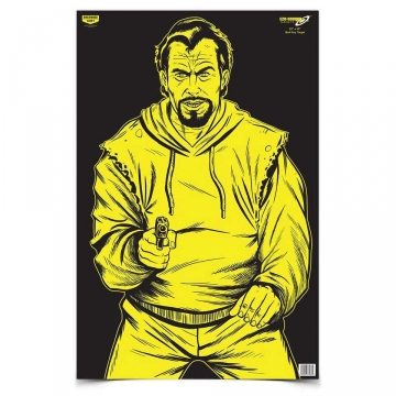 Birchwood Casey Eze-Scorer 23" x 35" Bad Guy Black/Yellow Paper Target 100 Pack