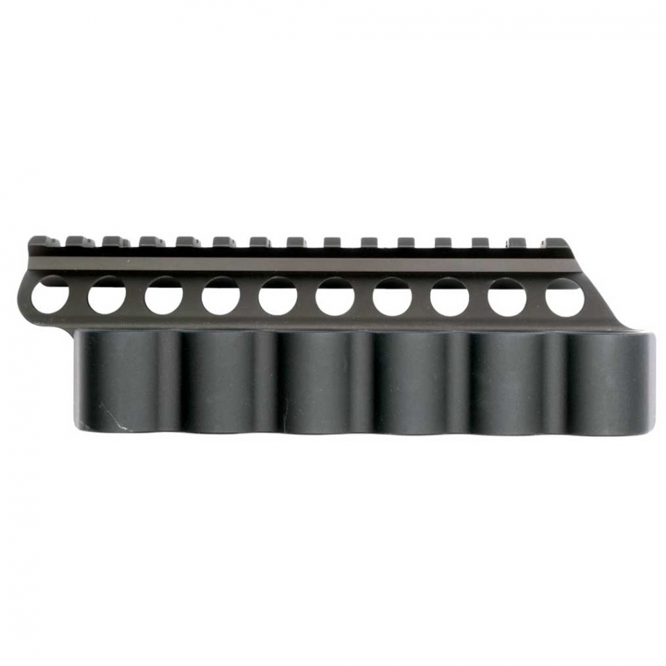 Mesa Tactical SureShell Remington V3 Side Saddle Shell Holder & Rail, Aluminum (6-Shell, 12-GA, 5¾)