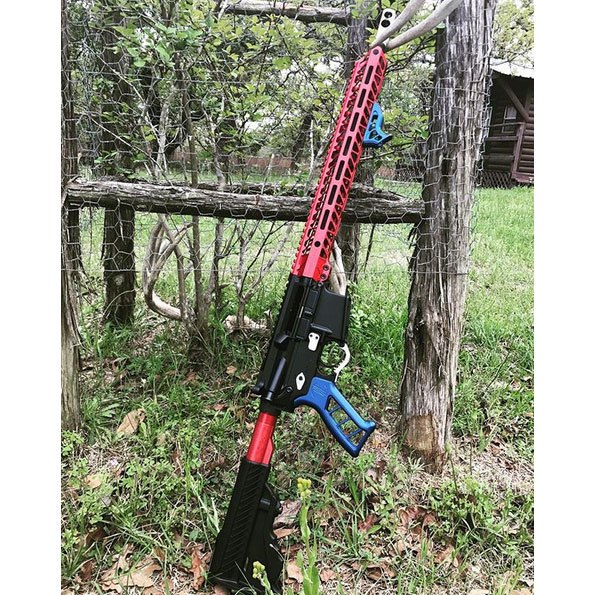 ANODIZED BLUE TIMBER CREEK KeyMod™ DIRECT MOUNT ENFORCER MINI ANGLED FOREGRIP 